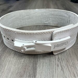Jayefo Fitness White Powerlifting Lever Belt Size Large 4" Wide Gym Workout